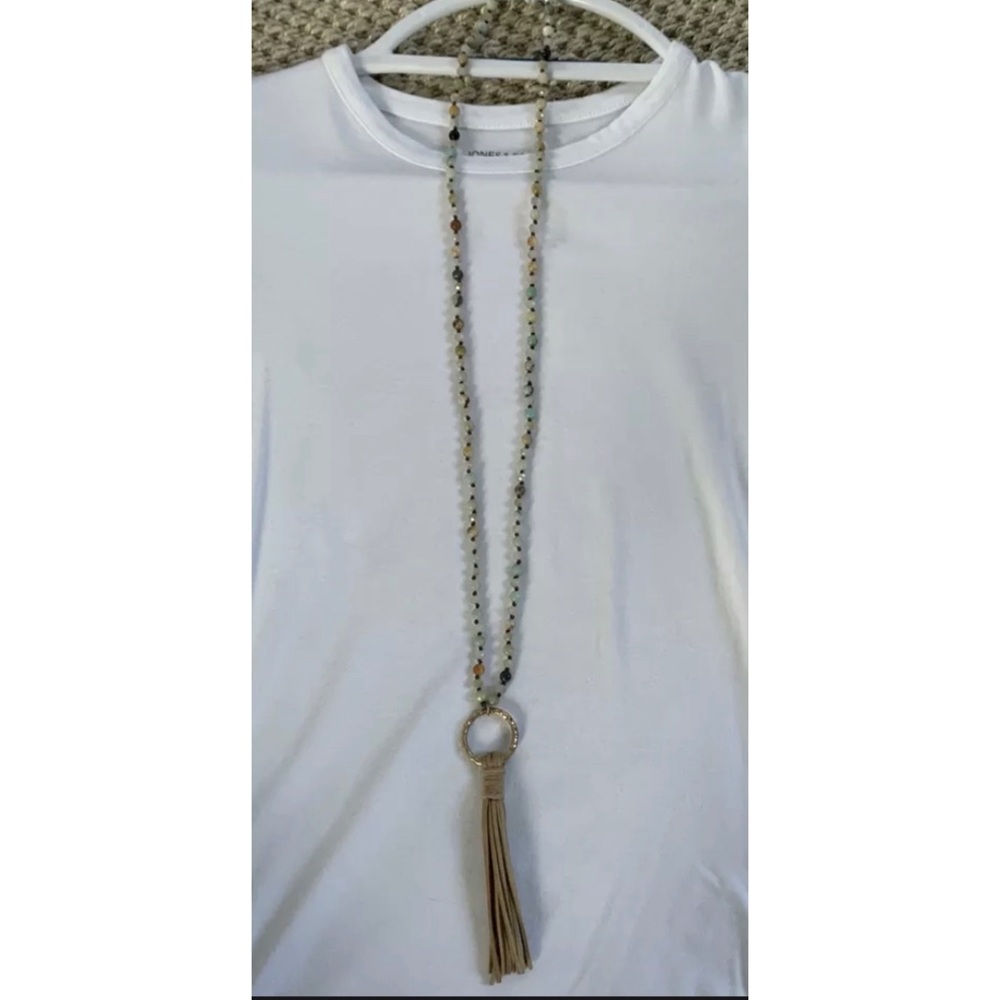 New! Boho Long Beaded Leather Tassel Necklace